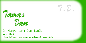 tamas dan business card